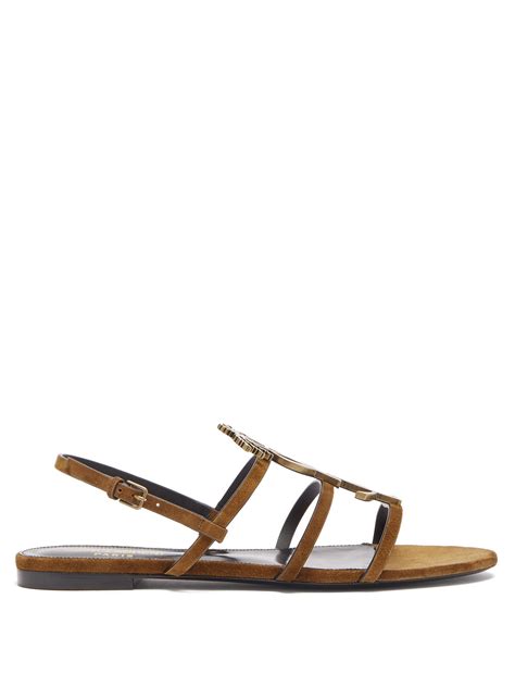 ysl brown sandals|saint laurent bleach flat sandals.